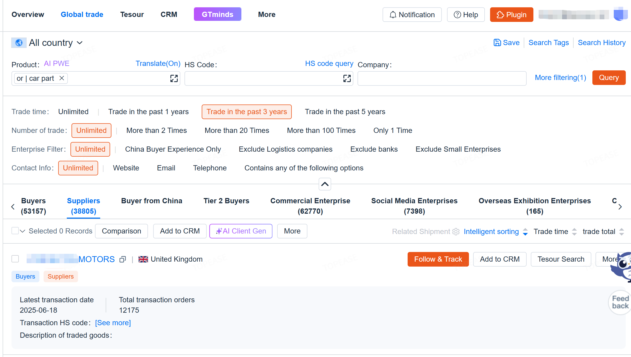 find reliable buyers and suppliers with Topease trade intelligence